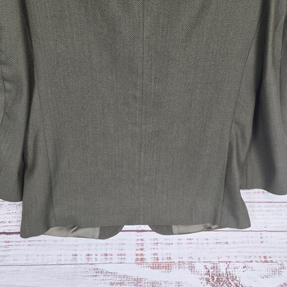 Oscar de la Renta Wool Tweed Blazer Mens 42R Brown Olive Hue Sport Coat Business - Picture 6 of 16